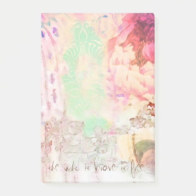 Post-it® elle qui est courageuse est librement bloc-notes (Devant)