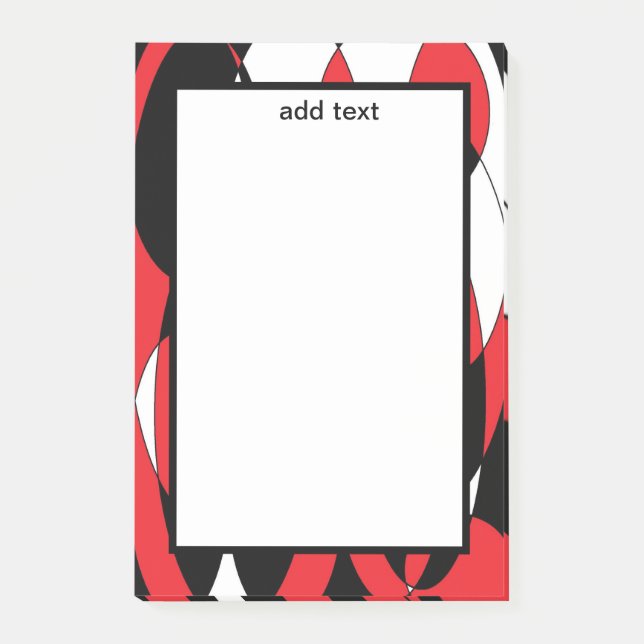 Post-it® Elliptiques noires, blanches et rouges (Devant)