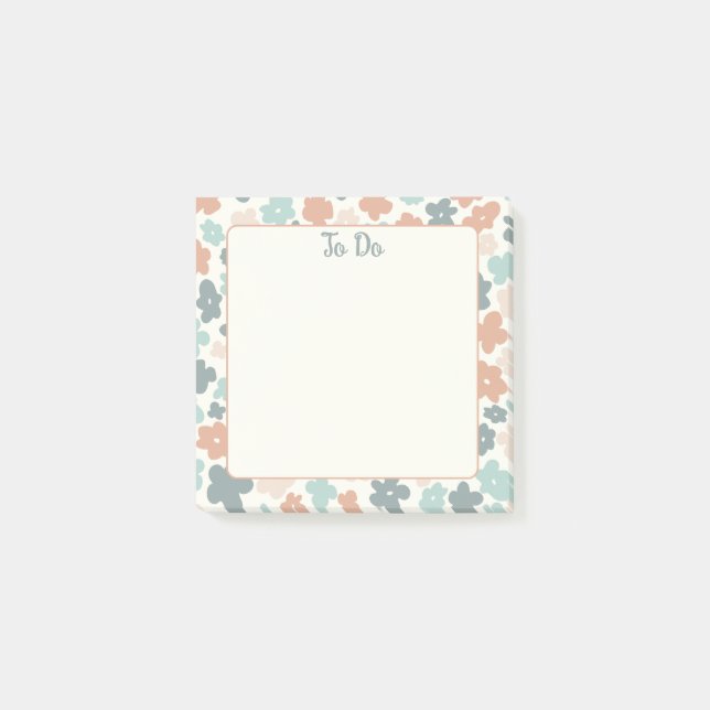 Post-it® Empreinte de fleurs pastel retro Boho (Devant)