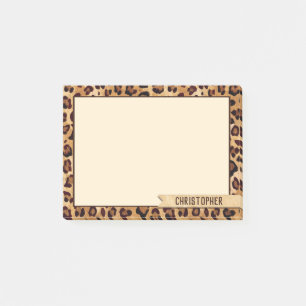 Post-it® Empreinte de léopard Ajouter une bordure de nom