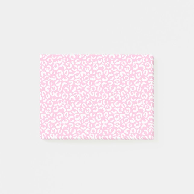 Post-it® Empreinte de léopard blanc rose fille (Devant)