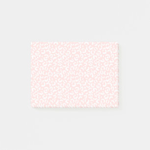 Post-it® Empreinte de léopard blanc rose pâle