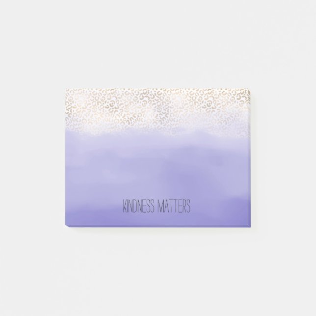 Post-it® Empreinte de léopard d'Ombre d'or violet (Devant)