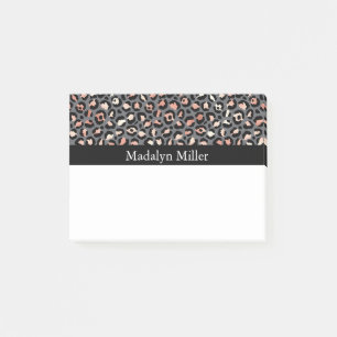 Post-it® Empreinte de léopard d'or Rose