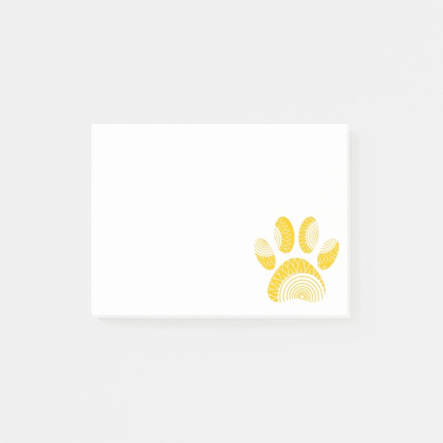 Post-it® Empreinte de patte de tourterelle jaune (Devant)
