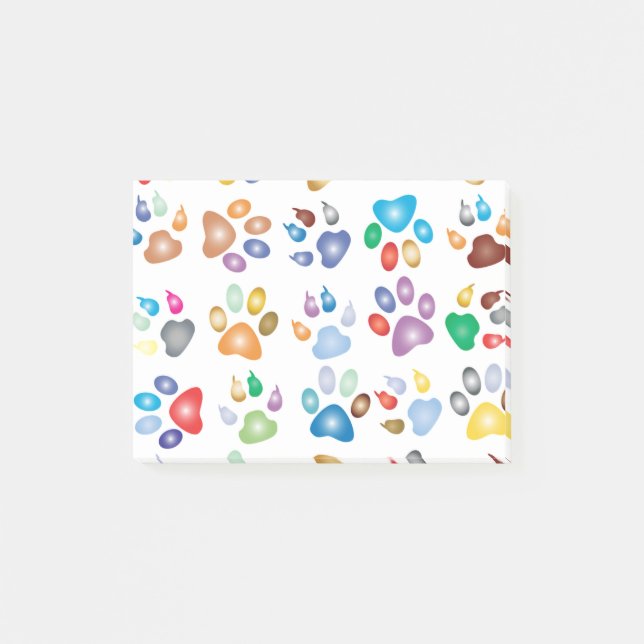 Post-it® Empreintes de pattes arc-en-ciel (Devant)