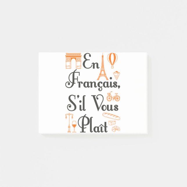 Post-it® En Francais S'il vous plait Enseignant Français (Devant)