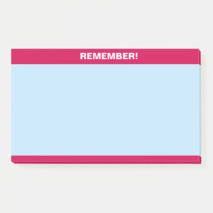 Post-it® En-tête Bourgogne sur bleu clair Se souvenir
