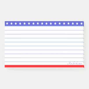Post-it® En-tête étoile sur papier ligné bleu rouge et blan