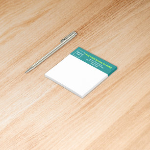 Post-it® En-tête Turquoise commercial Carré blanc afficher