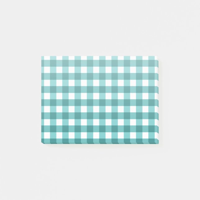 Post-it® en vichy turquoise (Devant)
