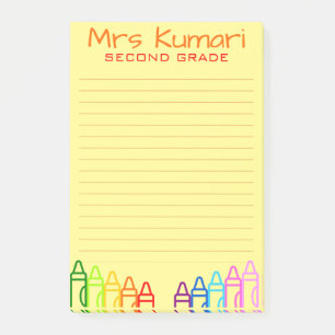 Post-it® Enseignant personnalisé Crayon Design Linked