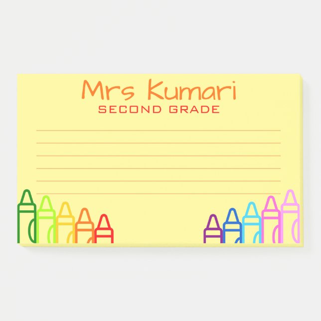 Post-it® Enseignant personnalisé Crayon Design Linked (Devant)