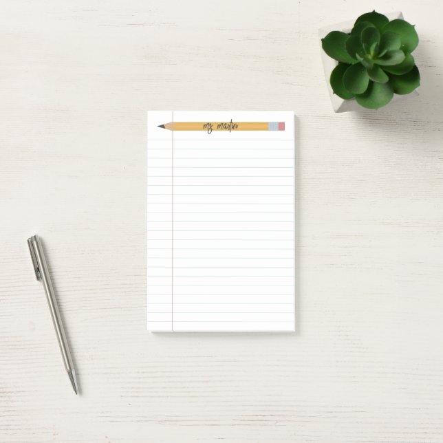 Post-it® enseignant personnalisé crayon et papier (Bureau)