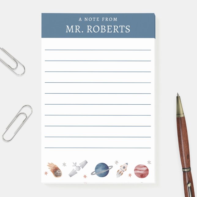 Post-it® Enseignant scientifique de l'espace et des planète (Créateur téléchargé)