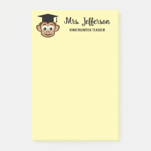 Post-it® Enseignante de maternelle personnalisée singe mign