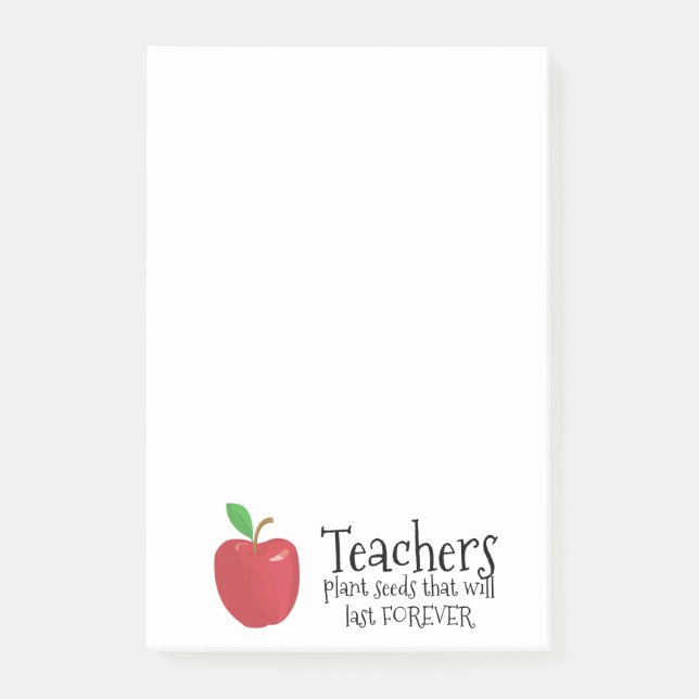 Post-it® Enseignants dit une pomme rouge plante semences (Devant)