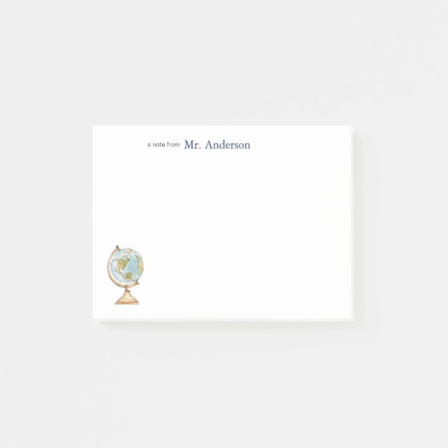 Post-it® Enseignants du monde de l'aquarelle (Devant)