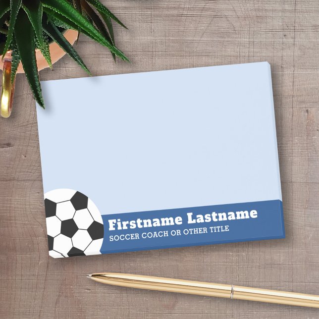 Post-it® Entraîneur de balle de football ou enseignant - De (Personalized Post-It Note - Soccer Football Theme)