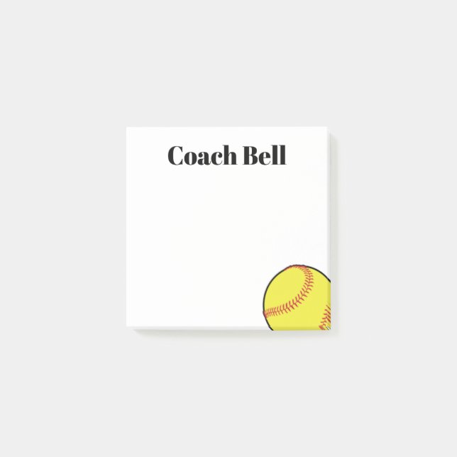 Post-it® entraîneur de softball coutume merci cadeau notes  (Devant)