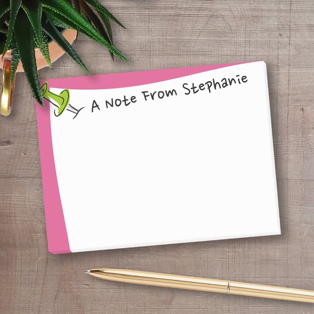 Post-it® Épingle Push Cute Du Bureau De Nom Personnalisé (Personalized Post-It Notes - add name or other text)