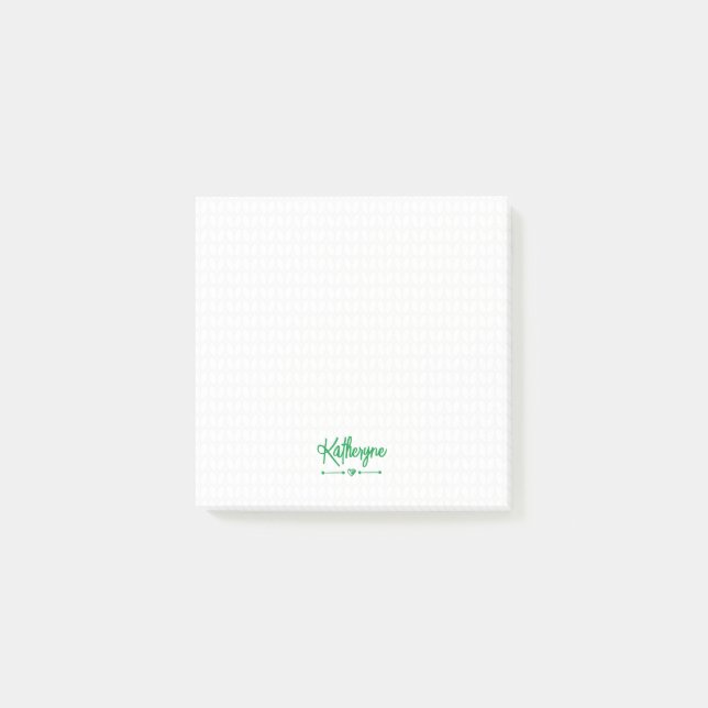 Post-it® Épinglette de Knit personnalisée verte (Devant)