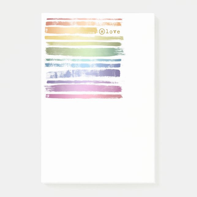 Post-it® Equality Love Rainbow Brush Strokes LGBTQ ID656 (Devant)
