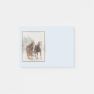 Post-it® Équipe de Belgique de cheval Wintery Christmas Sce