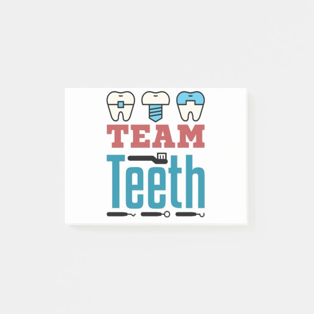 Post-it® Équipe Dents Escouade dentaire Personnel Dentiste  (Devant)