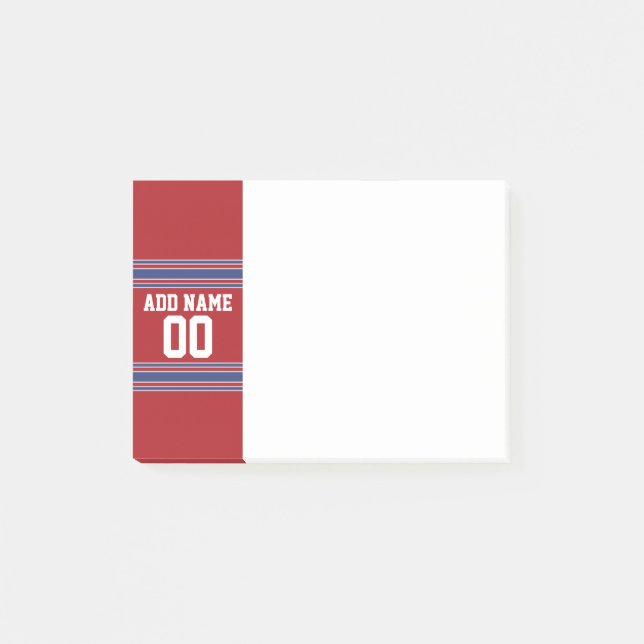 Post-it® Équipe Jersey avec nom et numéro personnalisés (Devant)