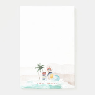 Post-it® Été Rétro Bohème Surf Personnalisé avec Monogram