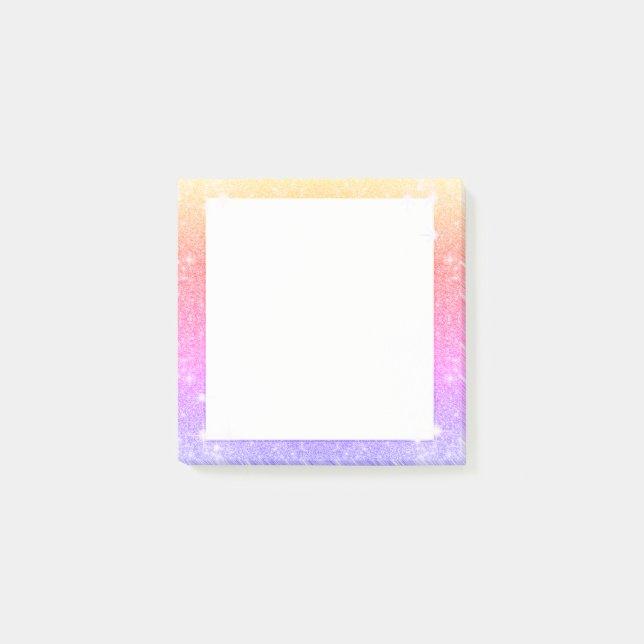 Post-it® Étincelle de parties scintillantes d'or de lavande (Devant)