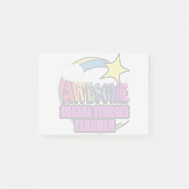 Post-it® Étoile de tir Awesome enseignant d'études sociales (Devant)