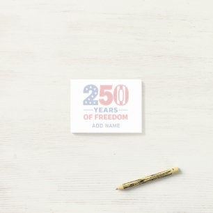 Post-it® Étoiles et bandes nom personnalisé 250 ans de libe