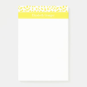 Post-it® Etoiles jaunes Blanc BG, Nom jaune Monogramme