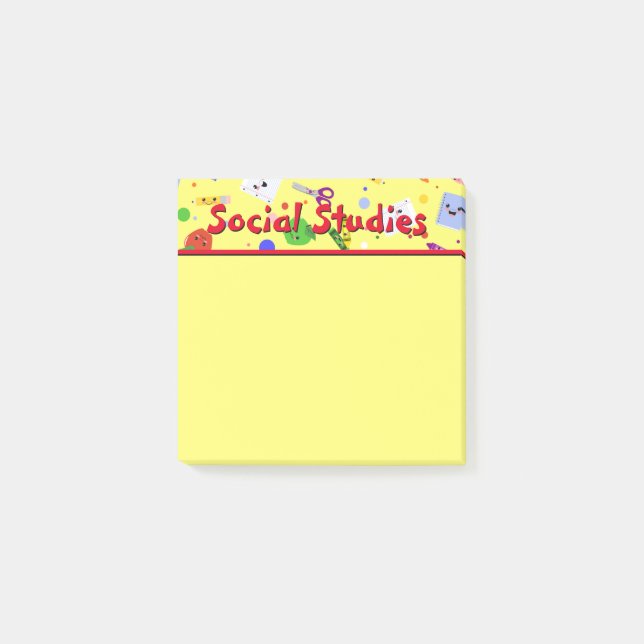 Post-it® Études sociales à l'école personnalisables (Devant)