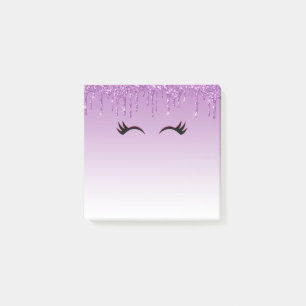 Post-it® Eyelashes rose et noir élégant sur Parties scintil