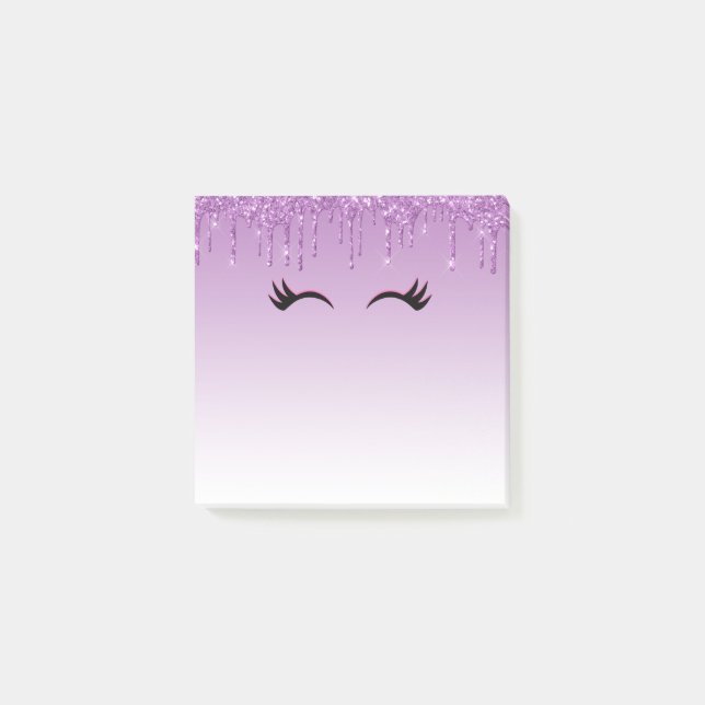 Post-it® Eyelashes rose et noir élégant sur Parties scintil (Devant)