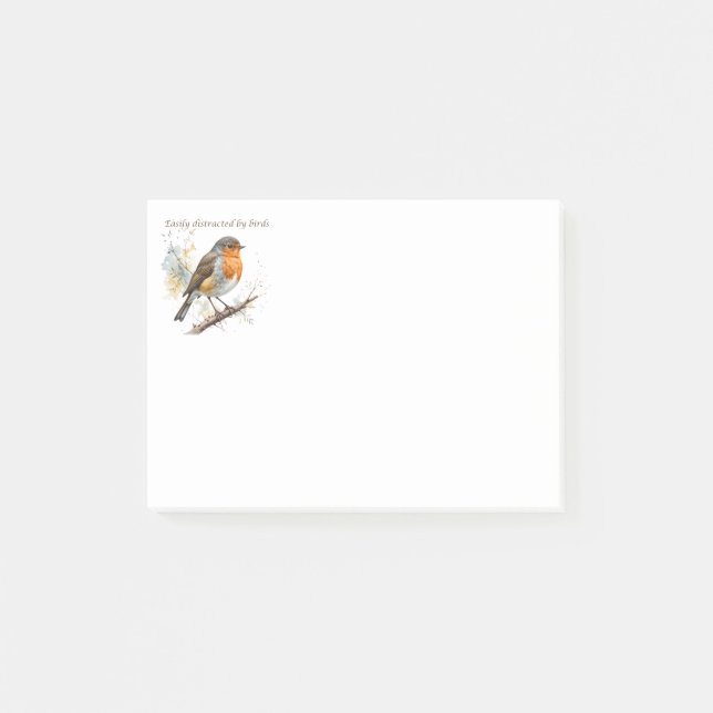 Post-it® Facile à distraire par les oiseaux Citation amusan (Devant)