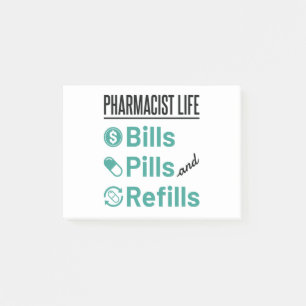 Post-it® Facturation à vie du pharmacien pilules et recharg