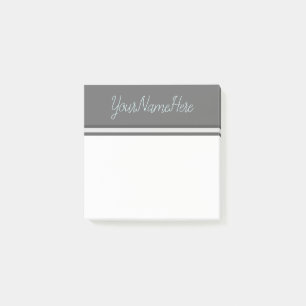 Post-it® Faible arrière - plan gris simple et nom cyan