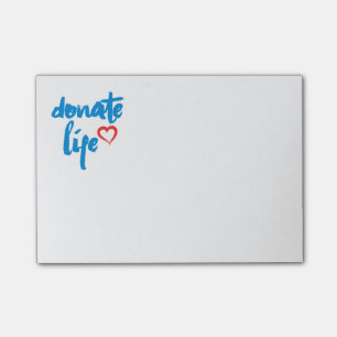Post-it® Faire un don de vie avec coeur rouge