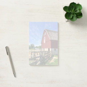 Post-it® Farms Red Barn With American Flag