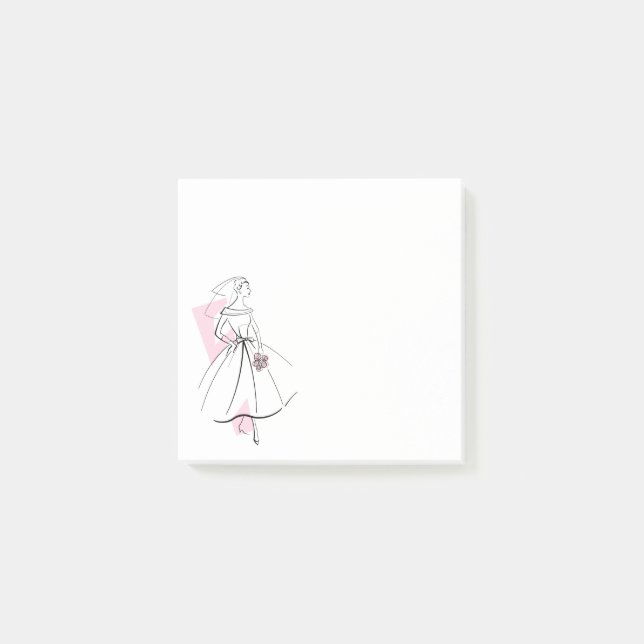 Post-it® Fashion Bride Pink post-it note carré (Devant)