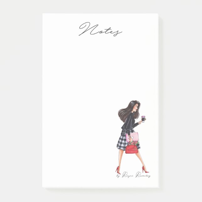 Post-it® Fashion notepad girl boss- Fashion illustration (Devant)