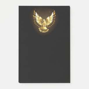 Post-it® Faux Gold Foil Peace Dove en noir