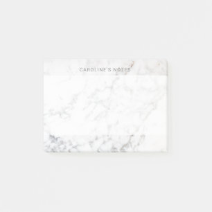 Post-it® Faux Marbre blanc Texture Apparence et texte perso
