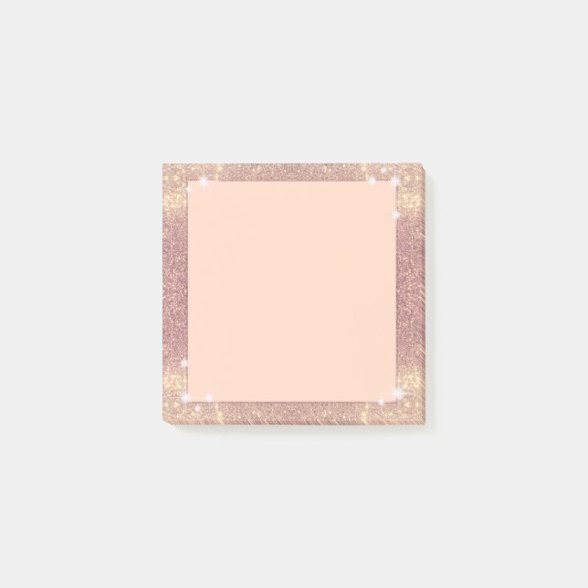 Post-it® Faux rose d'étincelle d'or de parties (Devant)