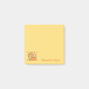 Post-it® Fée Citrouille mignonne dans la couronne d'automne