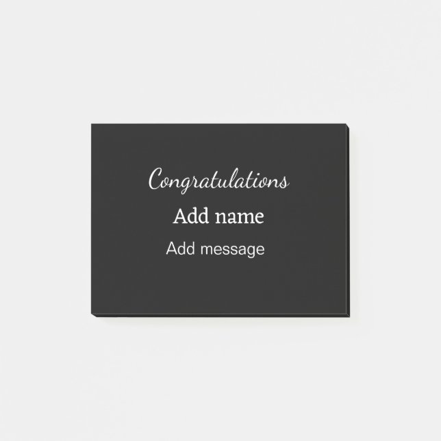 Post-it® Félicitations ajouter un message de nom simple dip (Devant)